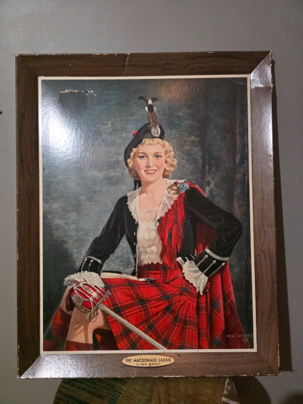 Vintage Scottish Wall Art Rex Woods Macdonald Lassie 1968